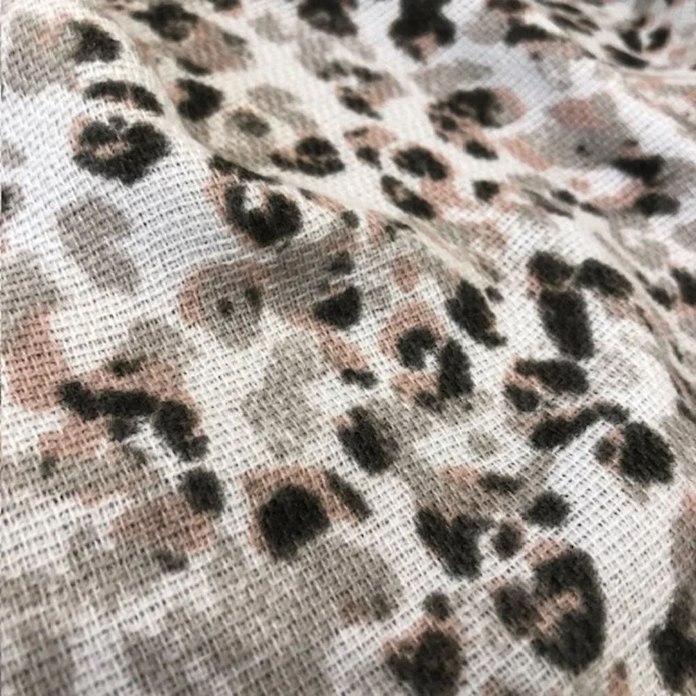 Animal Print Vintage Oversized Wrap Scarf.